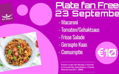 Vrijdag 23 september: Plate Macaroni
